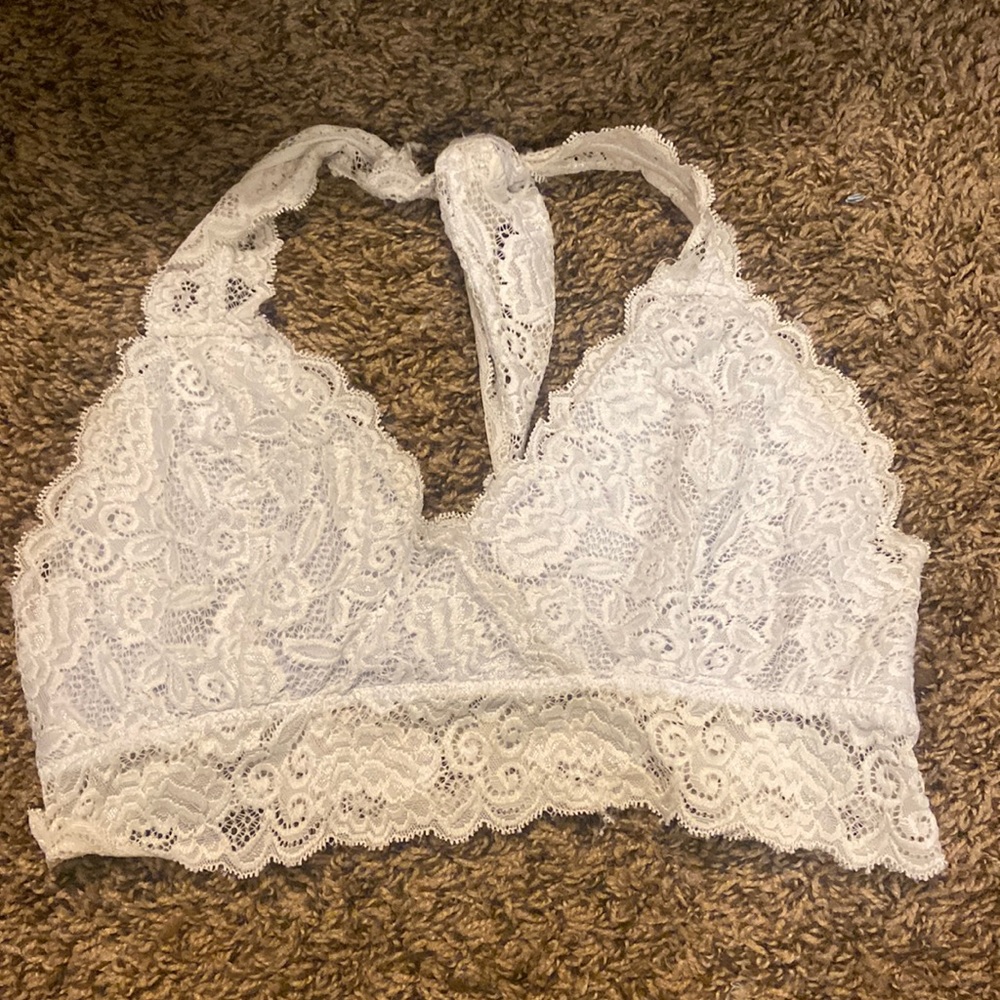 White floral bralette